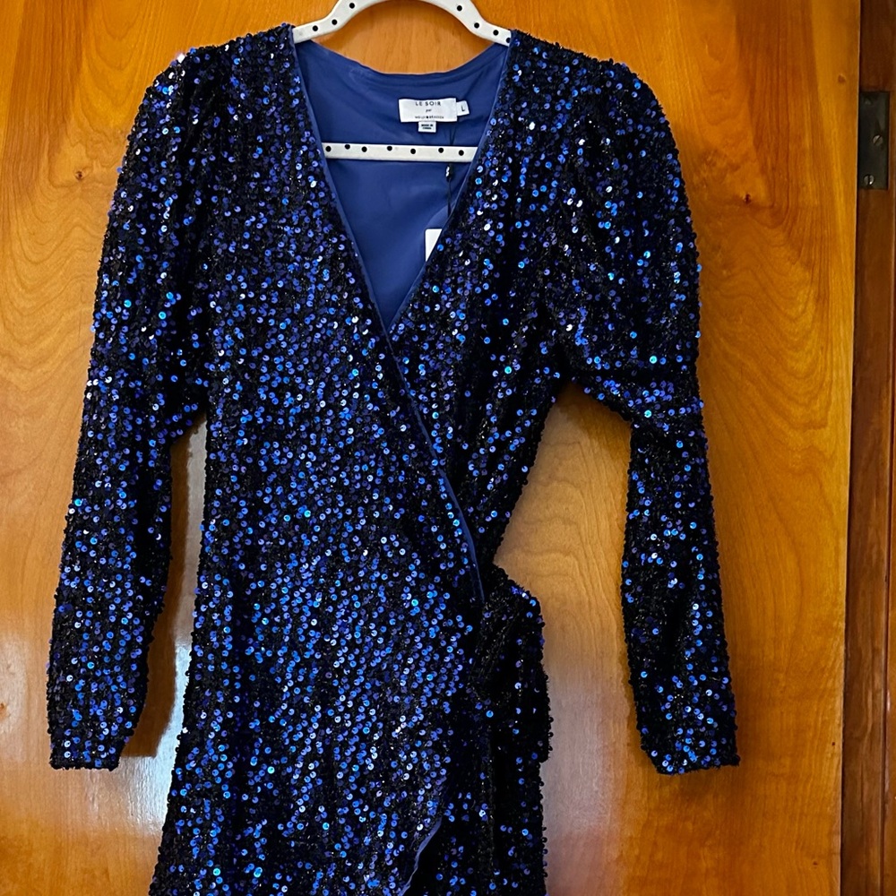 NWT Molly Bracken Blue sequin dress. Never worn